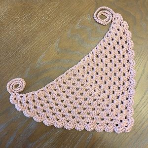 Vintage pink crochet bandana